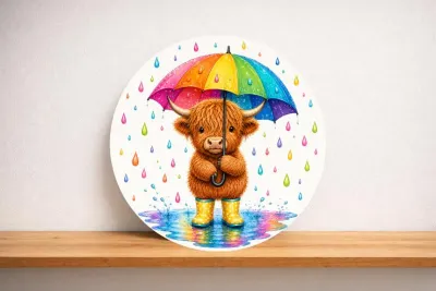 Round metal sign