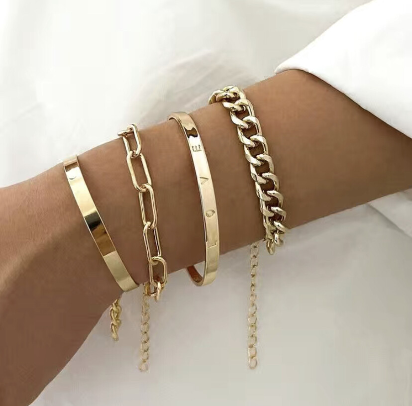 Love Metal Blade Chain Bracelets