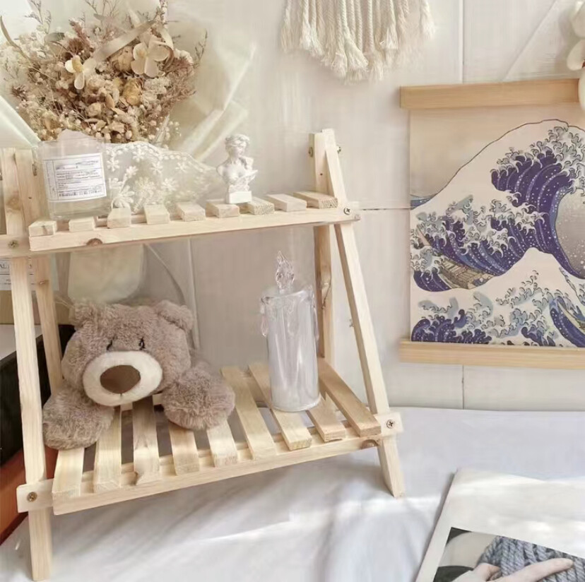 Wooden Desktop Storage Shelf