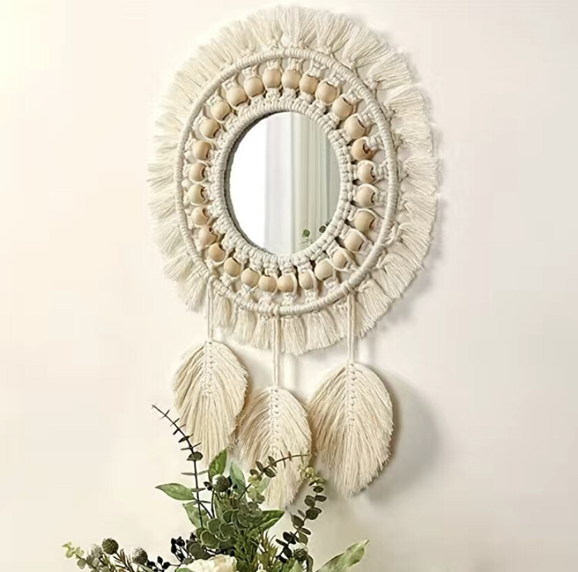 Handmade Hanging Boho Wall Mirror