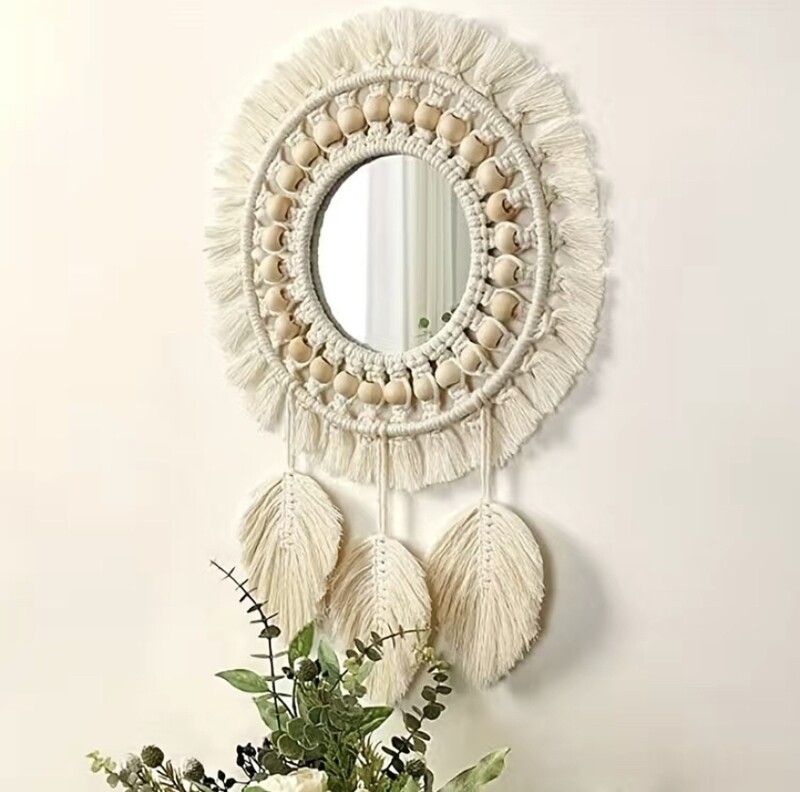 Handmade Hanging Boho Wall Mirror