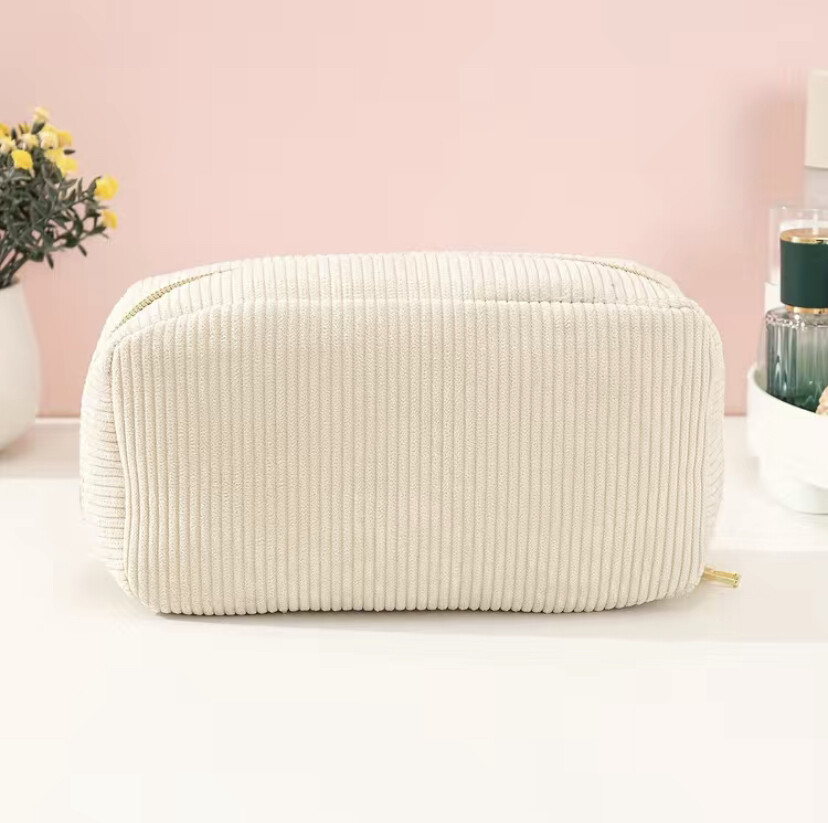 Vintage Beige Makeup Bag