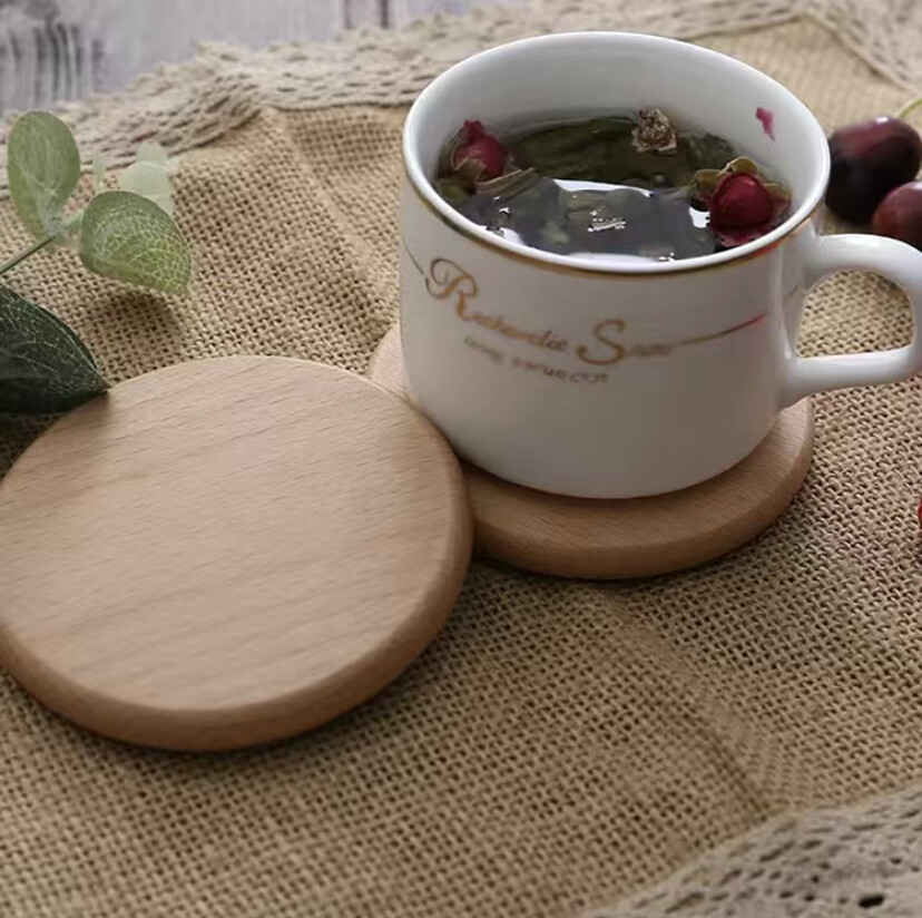 2pcs, Modern Wooden Coaster Set