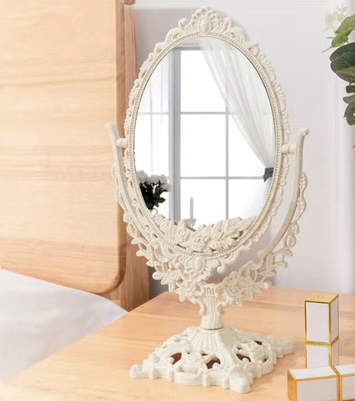 Vintage Nordic Style Oval Shaped Two Sided Mirror