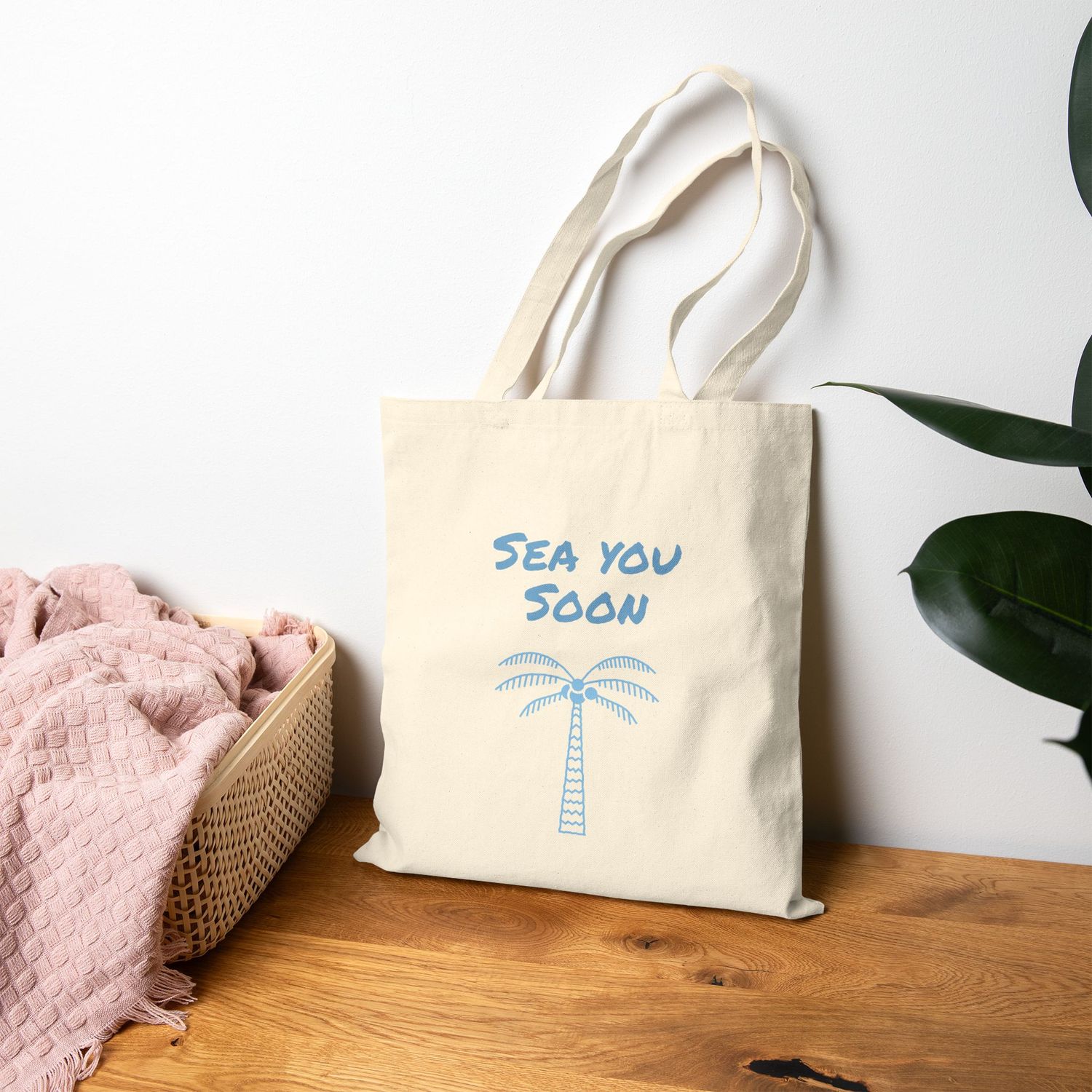 Beach Vibes Tote Bag, Eco-Friendly Shopping Tote, Summer Beach Bag, Travel Essentials, Gift for Friends, Casual Everyday Use