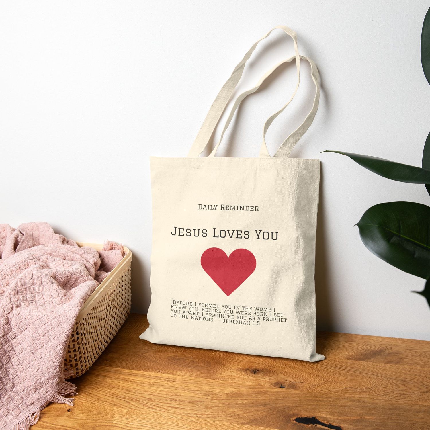 Jesus Love You Tote Bag - Inspirational Canvas Bag for Shopping, Beach Days, Eco-Friendly Gift, Daily Reminder Bag, Reusable Grocery Tote