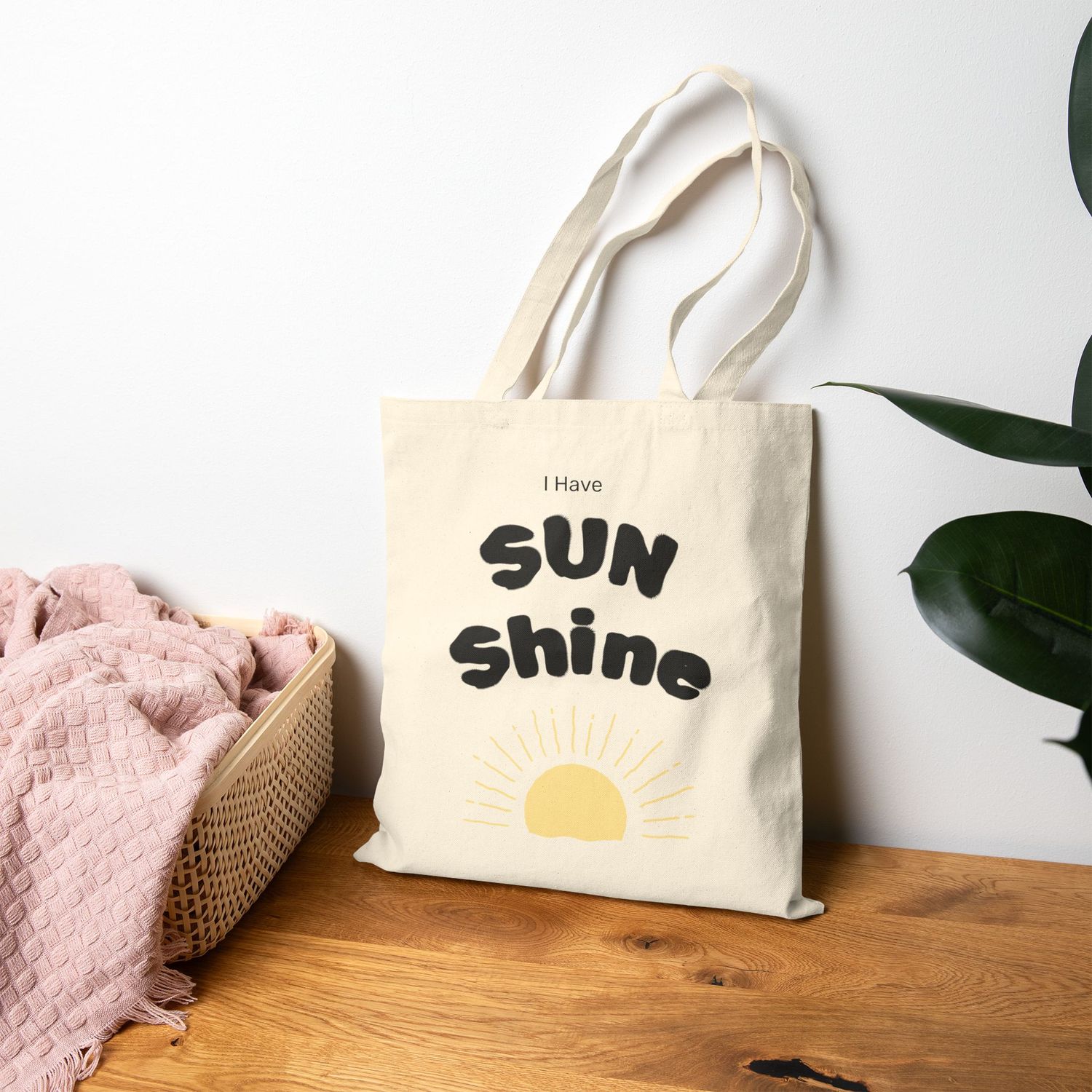 Sunny Vibes Cotton Canvas Tote Bag - Perfect for Beach Days, Shopping, Picnics, and Gift Giving!