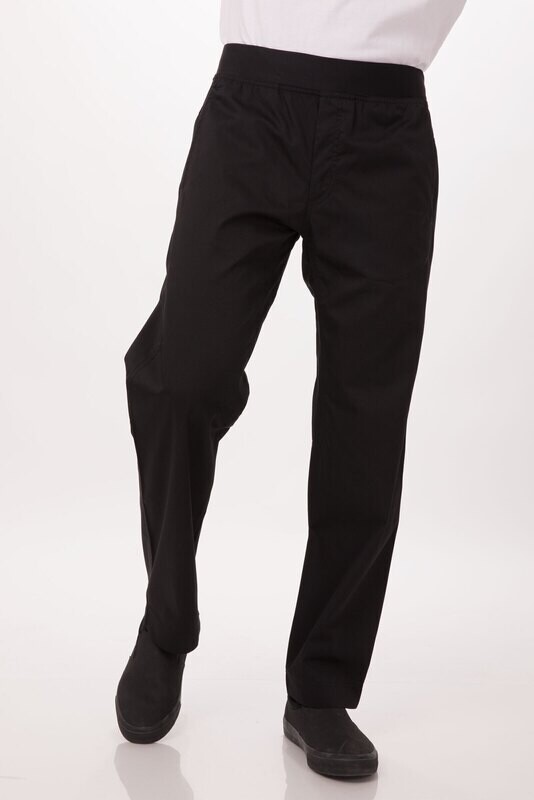 LIGHTWEIGHT SLIM CHEF PANTS - BLACK