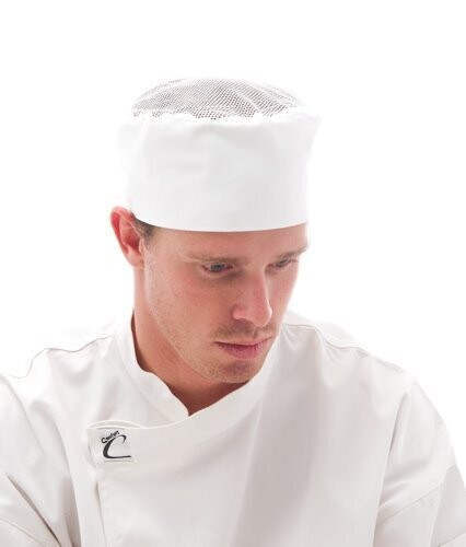 Cool Vent Chef Cap with Velcro, Colour: White