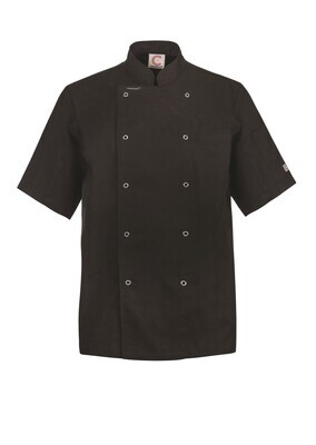 EXECUTIVE CHEF JACKET LIGHTWEIGHT WITH PRESS STUDS - SHORT SLEEVE