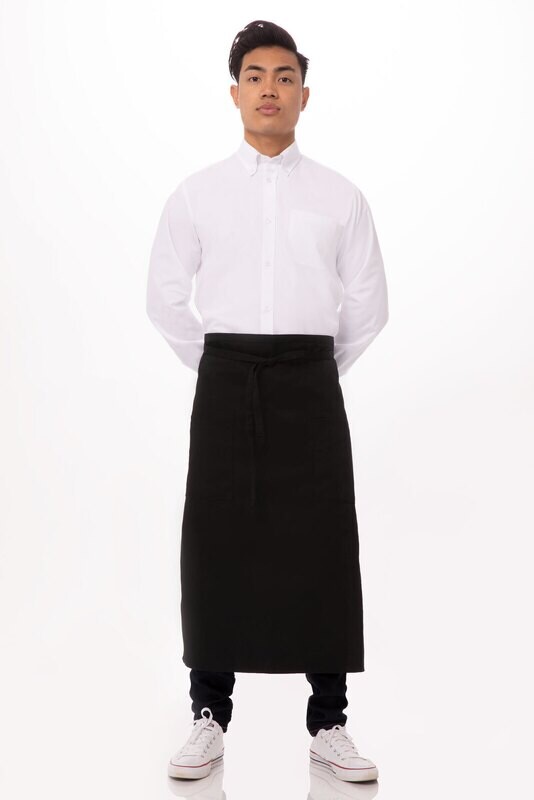 TWO POCKET BISTRO APRON - BLACK