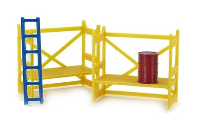 Scaffolding Set with Barrel and Ladder - Yellow