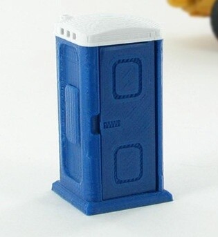 Porta-Potty w/Opening Door - Blue &amp; White