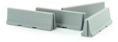 Jersey Barriers - 4-Pack - ABS Plastic - Gray