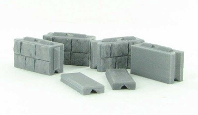 Pre-Cast Wall Block Set - 4 Blocks