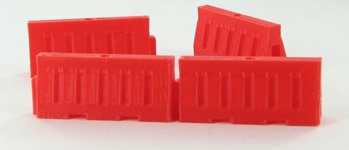 Plastic Safety Barriers - 4 Water Filled Type - Red