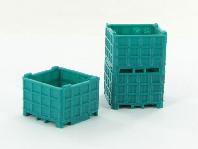 Plastic Bin Pallet - 3 Pack - Blue Green