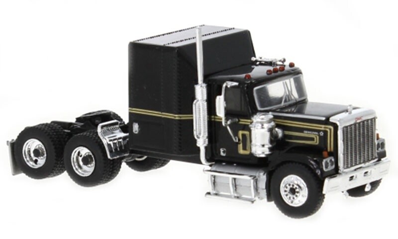 GMC General Tractor - 1980 - Black/Gold - 1:87
