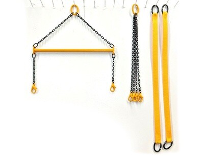 Lifting Chain Set w/Spreader Bar - Liebherr Yellow