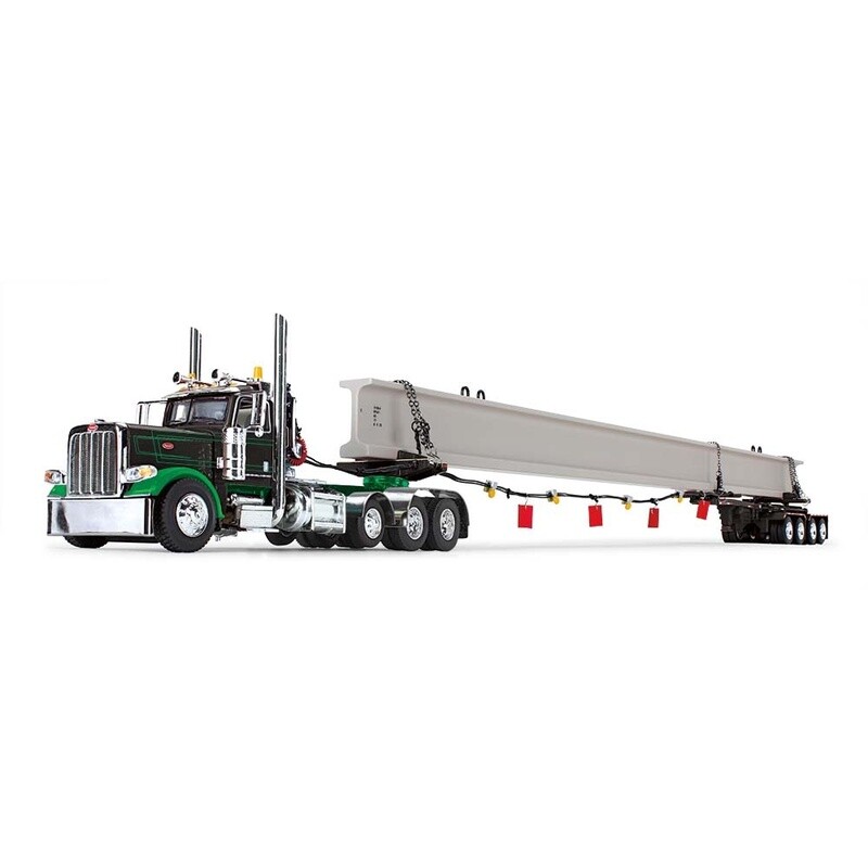 DCP 1/64 Peterbilt 389 Day Cab Con Rimorchio Idraulico 4 Assi E Carico Di Travi – Diecast