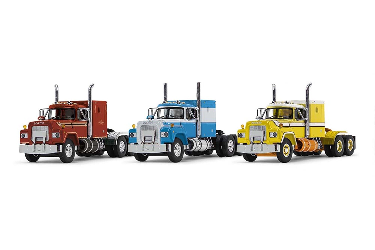 Mack R Model Set of Three Tractors w/Sleepers - 1:64