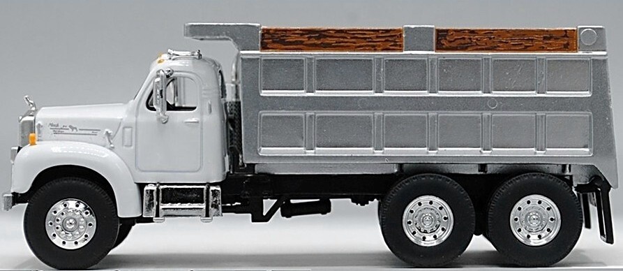 Mack B-61 Dump Truck - White/Silver - 1:64