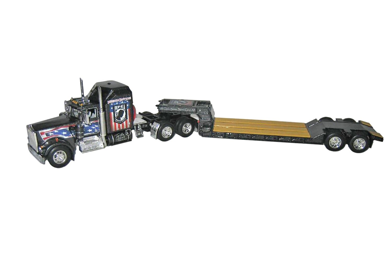 Kenworth W900A w/Sleeper &amp; Rogers Lowboy - POW/MIA - 1:64
