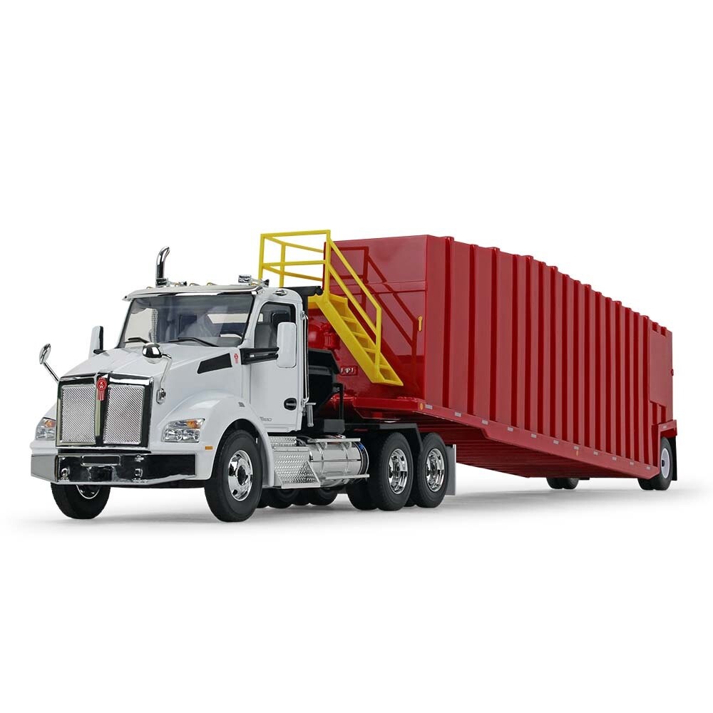 Kenworth T880 Winch Truck w/Frac Tank Trailer - White/Red - 1:34