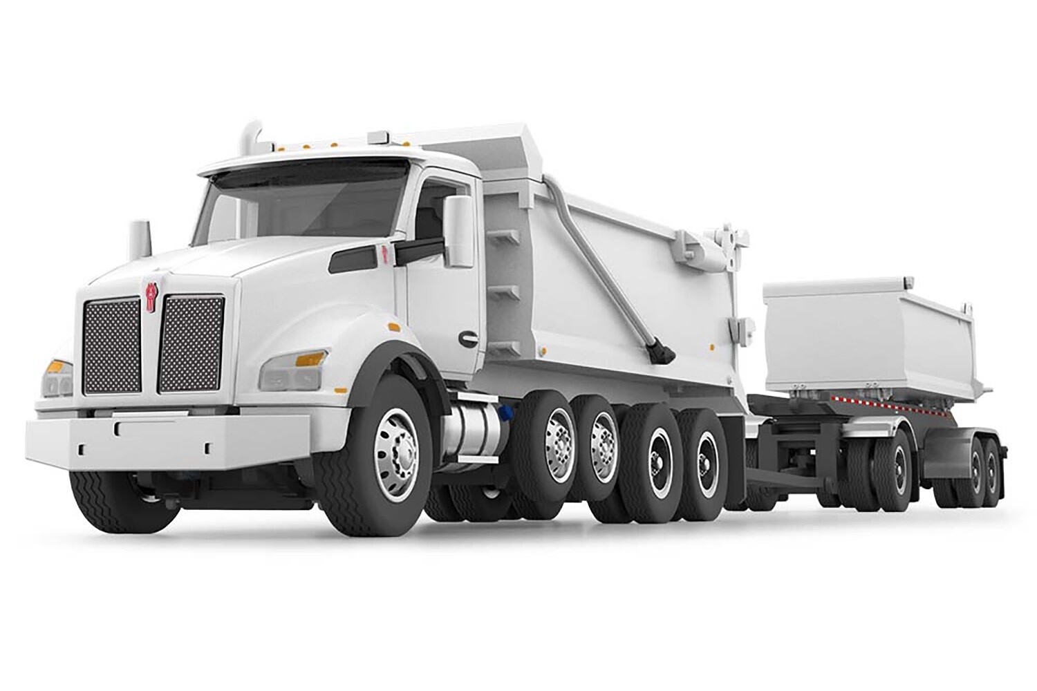 Kenworth T880 Rogue Dump w/Transfer Dump - White - 1:64