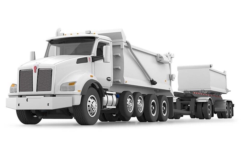 Kenworth T880 Rogue Dump w/Transfer Dump - White - 1:64