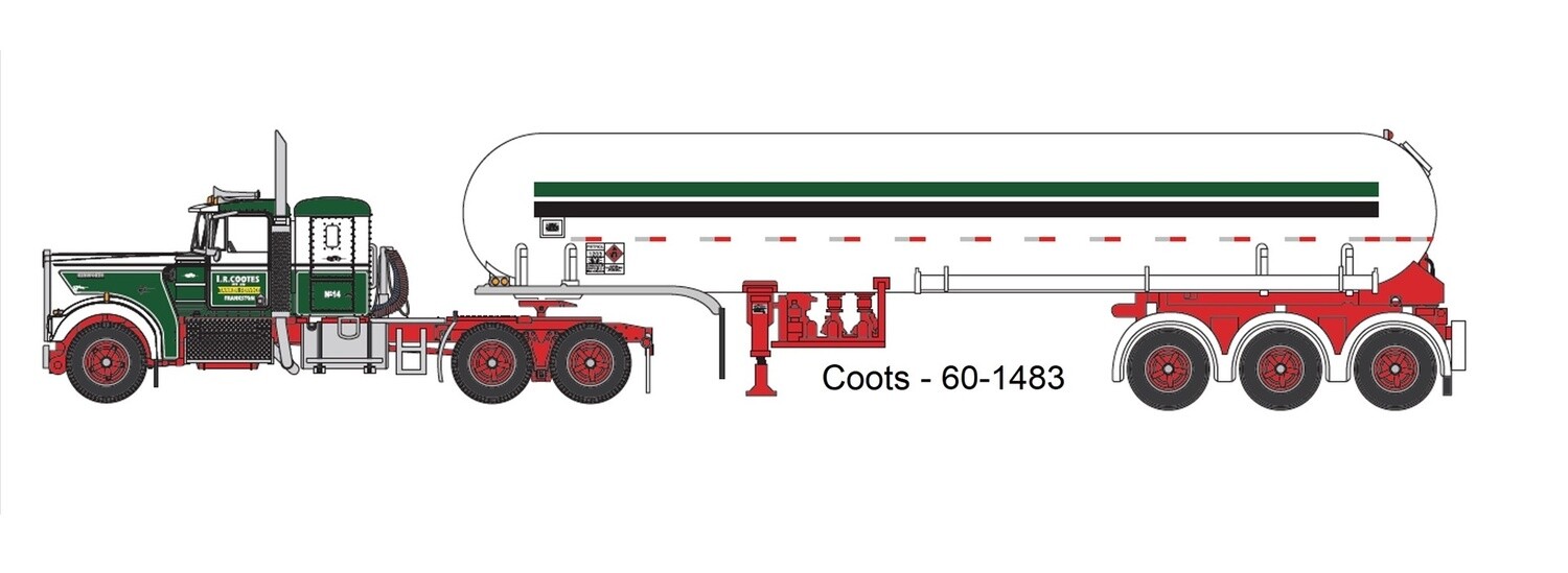 Kenworth W900A w/36&quot; Sleeper &amp; LPG Tanker - Cootes - 1:64