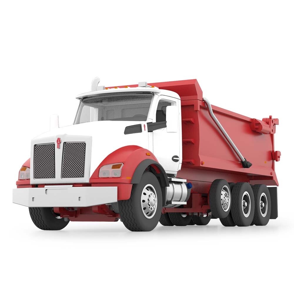 Kenworth T880 Rogue Dump Truck - White/Red - 1:64