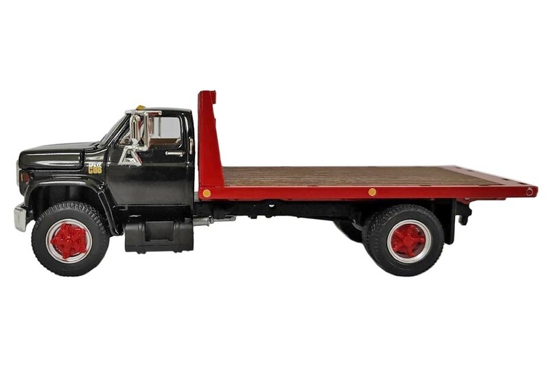 Chevrolet C65 w/Single Axle Flatbed - Black/Red - 1:64