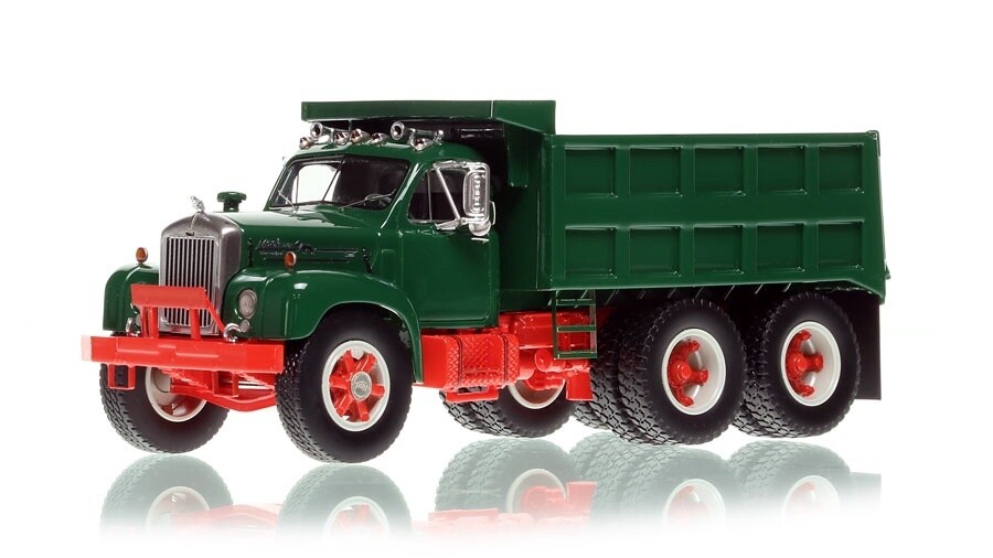 Mack B-61 Tandem Dump Truck - Green/Red