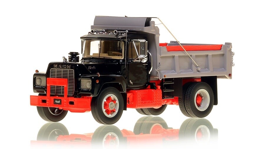Mack R Single Axle Dump Truck - Black/Red/Gray Dump