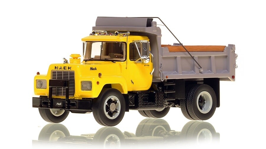 Mack R Single Axle Dump Truck - Yellow/Black/Gray Dump