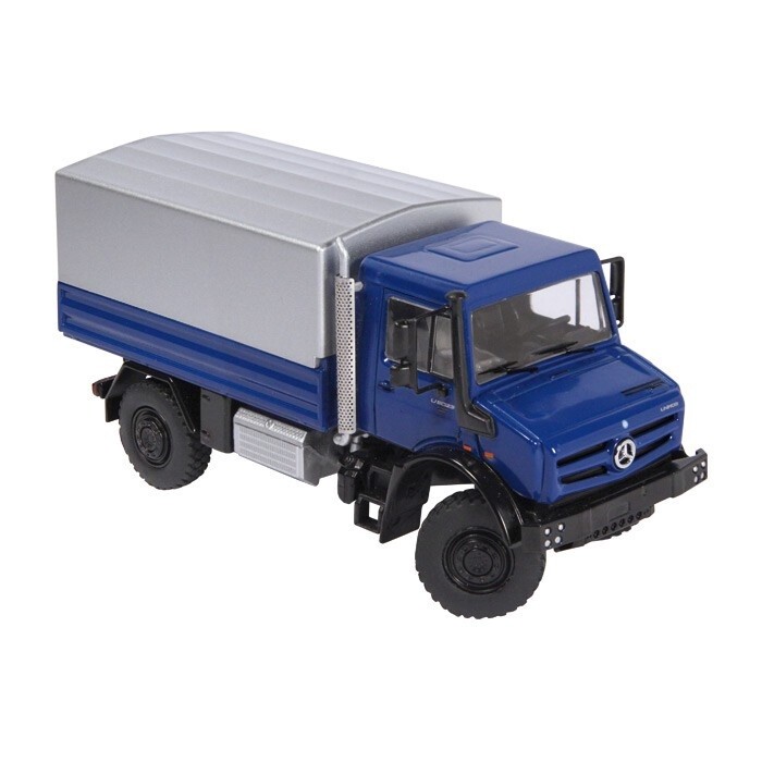 Mercedes Unimog U5000 Truck w/Tarp Cover - Blue