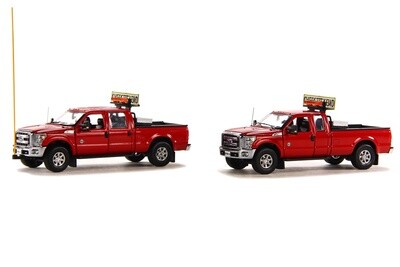 Ford F250 Pickup Truck Escort Set - Red w/Chrome