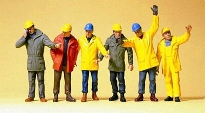 Preiser Workmen in Hardhats (6)