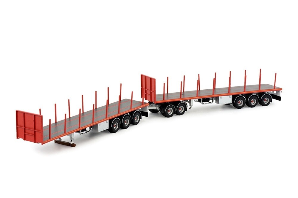 Australian Double Flatbed Trailers - Red