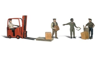 Workers w/Forklift - O Scale - (6)