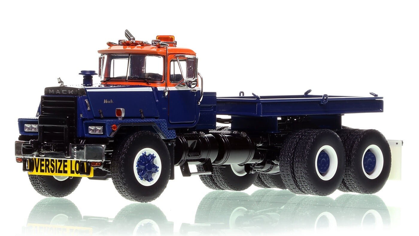 Mack RD800 Tandem Axle Tractor w/Ballast Tray - Orange/Blue