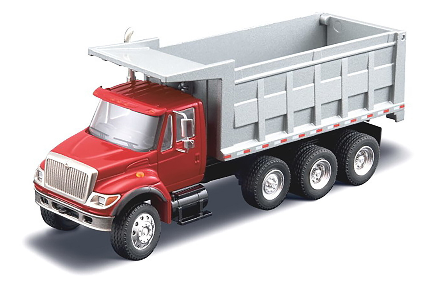International 7000i Dump Truck- Red Cab/Silver Box