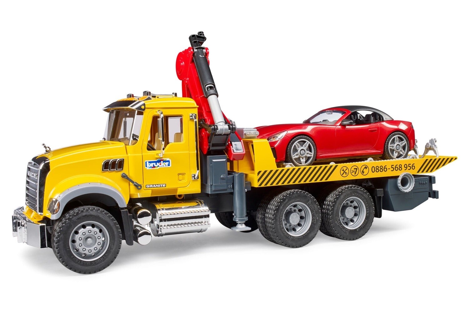 Mack Granite Tow Truck w/Roadster - 1:16