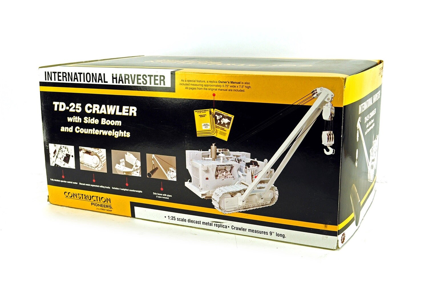 International TD-25 Crawler Dozer w/Side Boom - White - 1:25