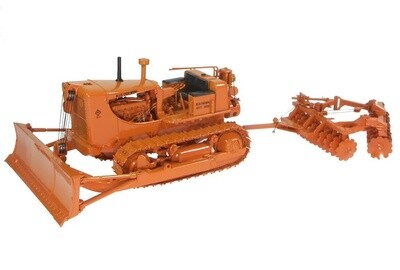 Allis Chalmers HD-21 Crawler w/Offset Disk Harrow- Orange - 1:25