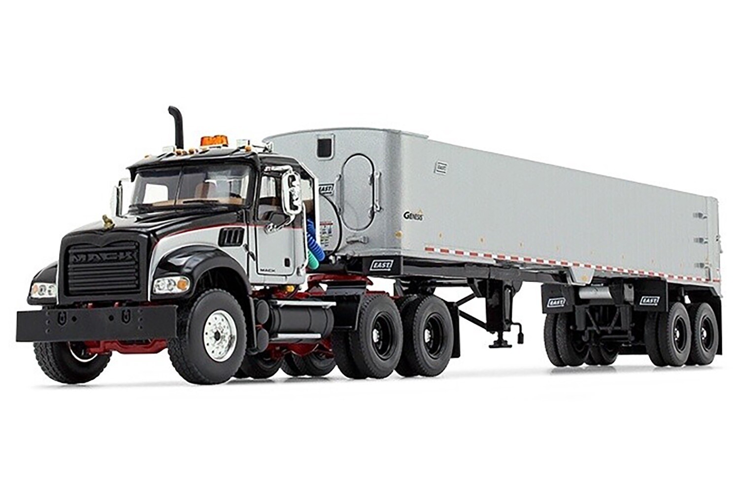 Mack Granite Day Cab w/East Genesis Dump Trailer - Red/Silver