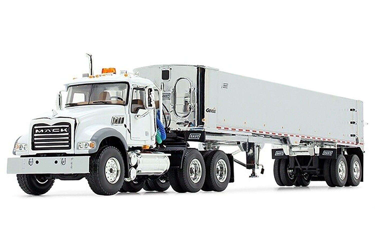 Mack Granite Day Cab w/East Genesis Dump Trailer - White