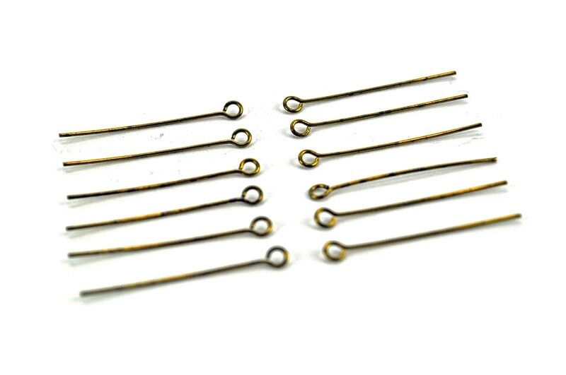 Brass Eye Pins (12)