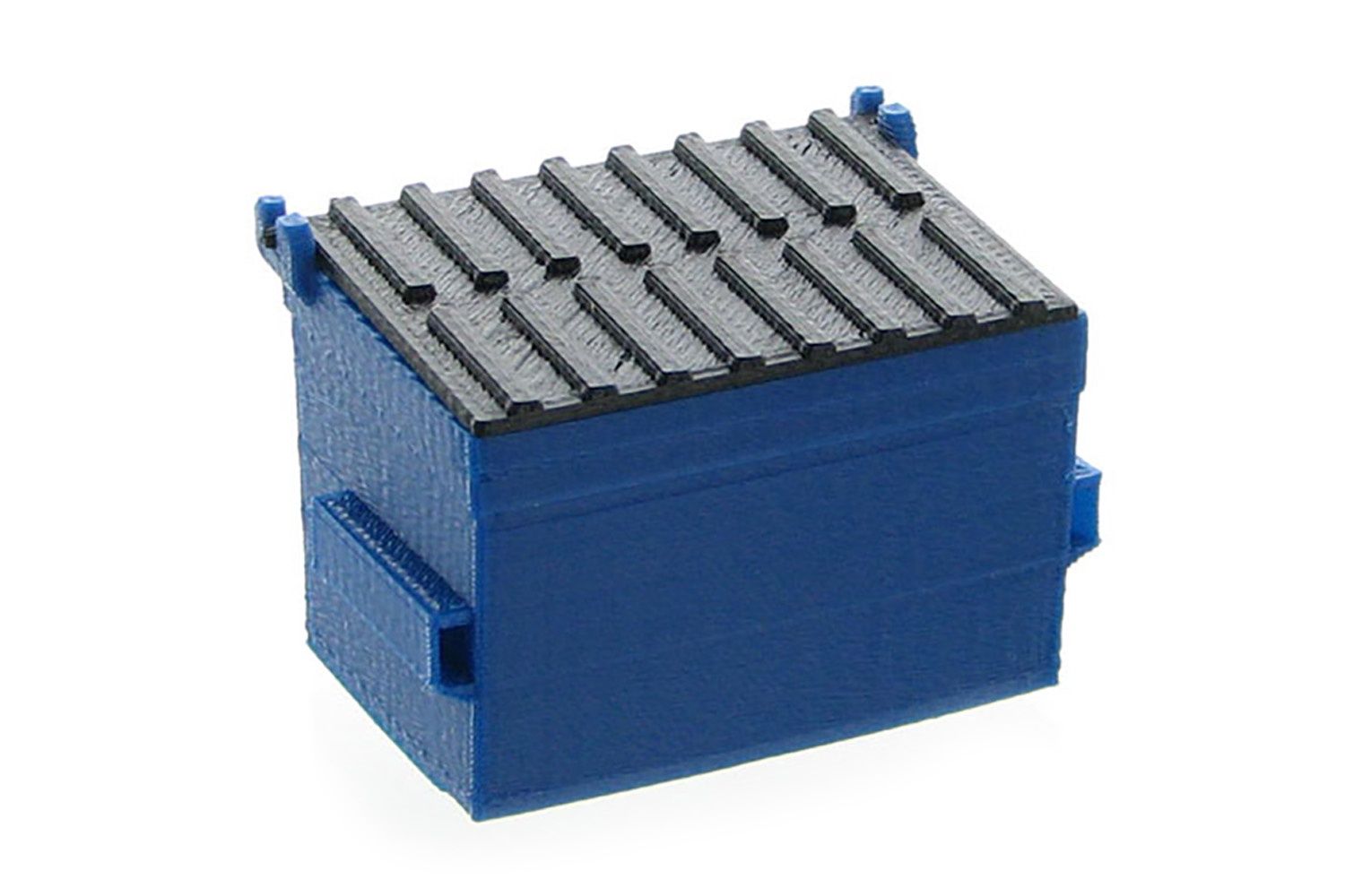 Trash Dumpster w/Removable Lid - Blue/Gray